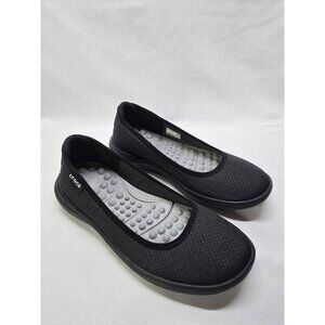 Crocs Shoes Womens 6 Reviva Ballet Flats Black Slip On 205880